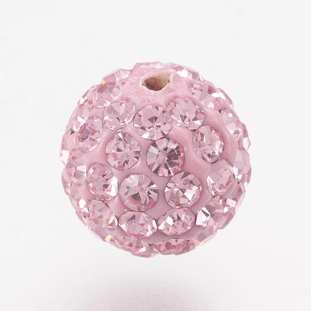 10Pcs Czech Rhinestone Beads Pave Disco Ball Beads Colorful Polymer Clay Round Spacer Beads For Women Diy Jewelry Making 7.5~8mm