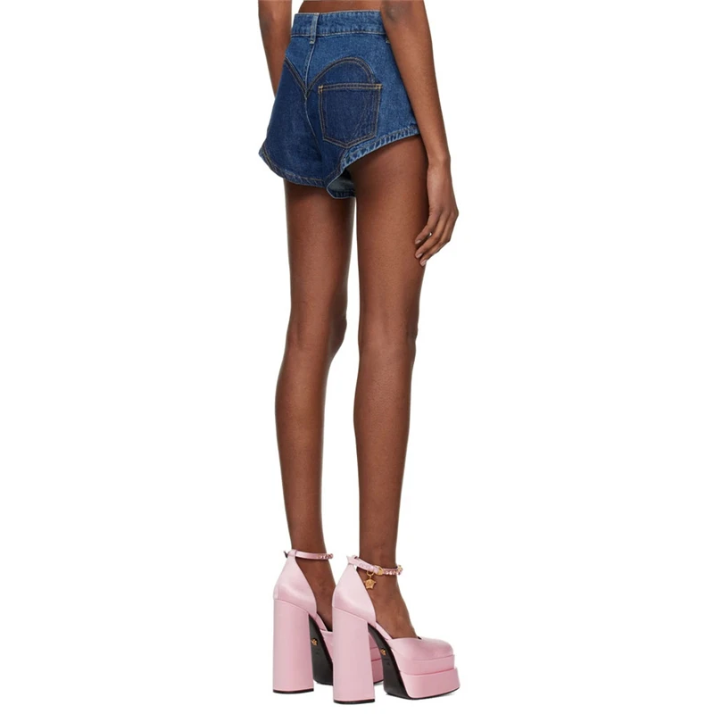 2023ss summer new women's pure cottonwashed highwaist crystal bow decoration denim shorts high quality y2k fashion sexy hotpants