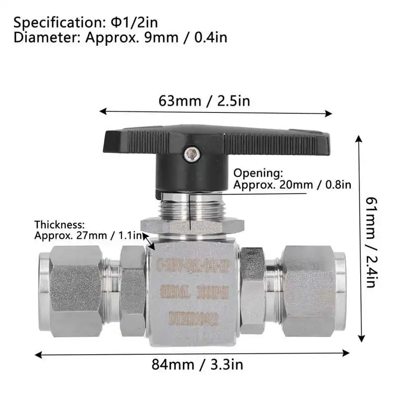 1/2in Thread Valves Ball Valve Well‑Sealed with Handle for Pipe Connection |