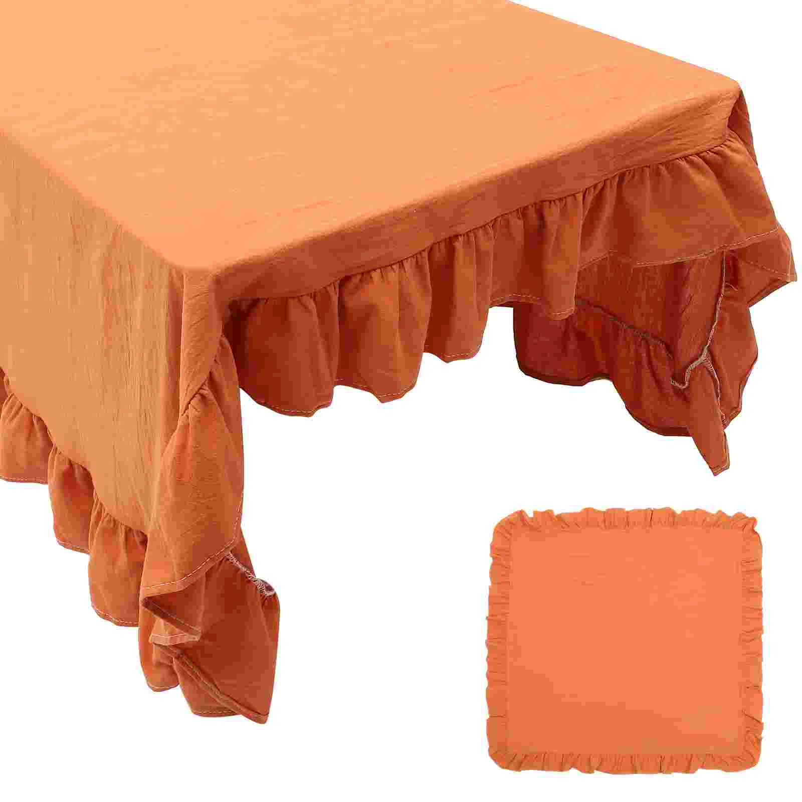 

Solid Color Table Runner Festival Table Cloth Thanksgiving Theme Pumpkin Tablecloth