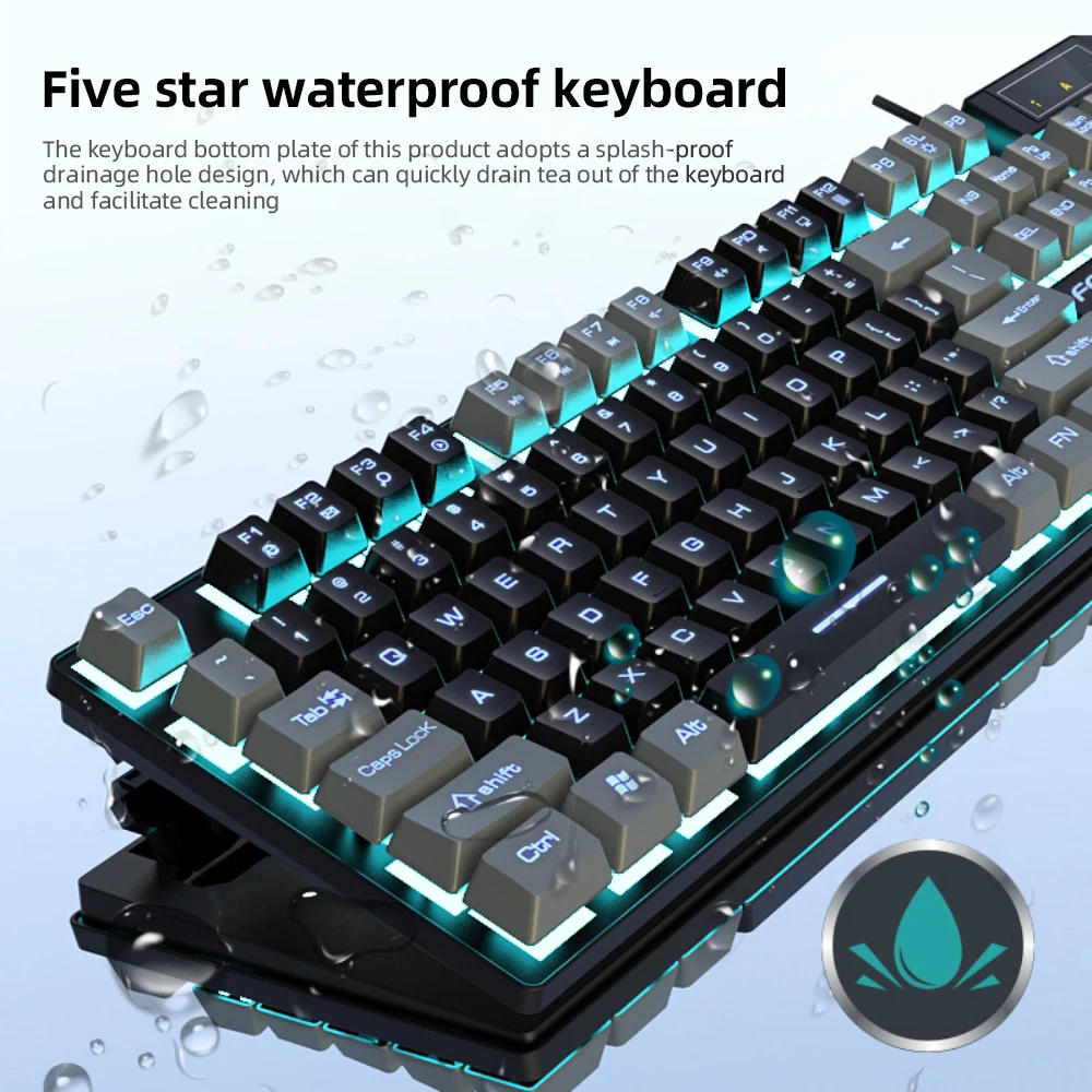 

Membrane Keyboard Ergonomics Wired Usb Luminous E-sports Keyboards White Backlight Multimedia Keys Wired Game Keyboard Suspended