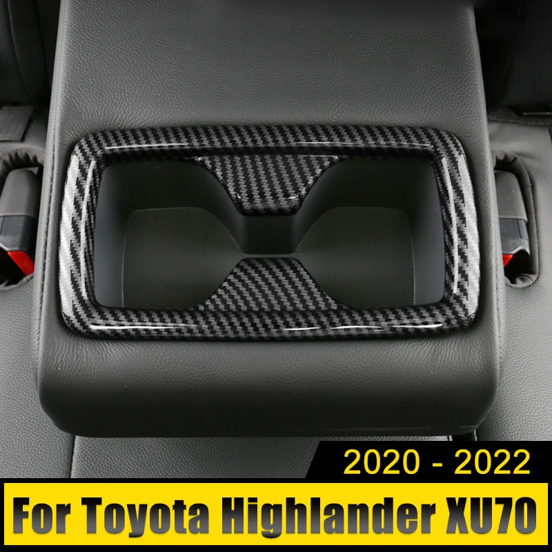 

For Toyota Highlander Kluger XU70 2020 2021 2022 ABS Car Seat Back Row Water Cup Holder Cover Frame Trim Sticker Accessories