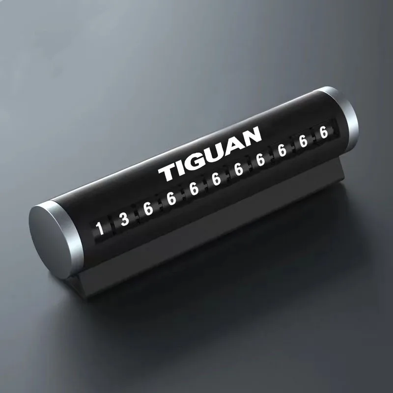 

For TIGUAN MK2 Car Styling Temporary Parking Card Rotate Phone Number Card Park Stop Plate Auto Accessories