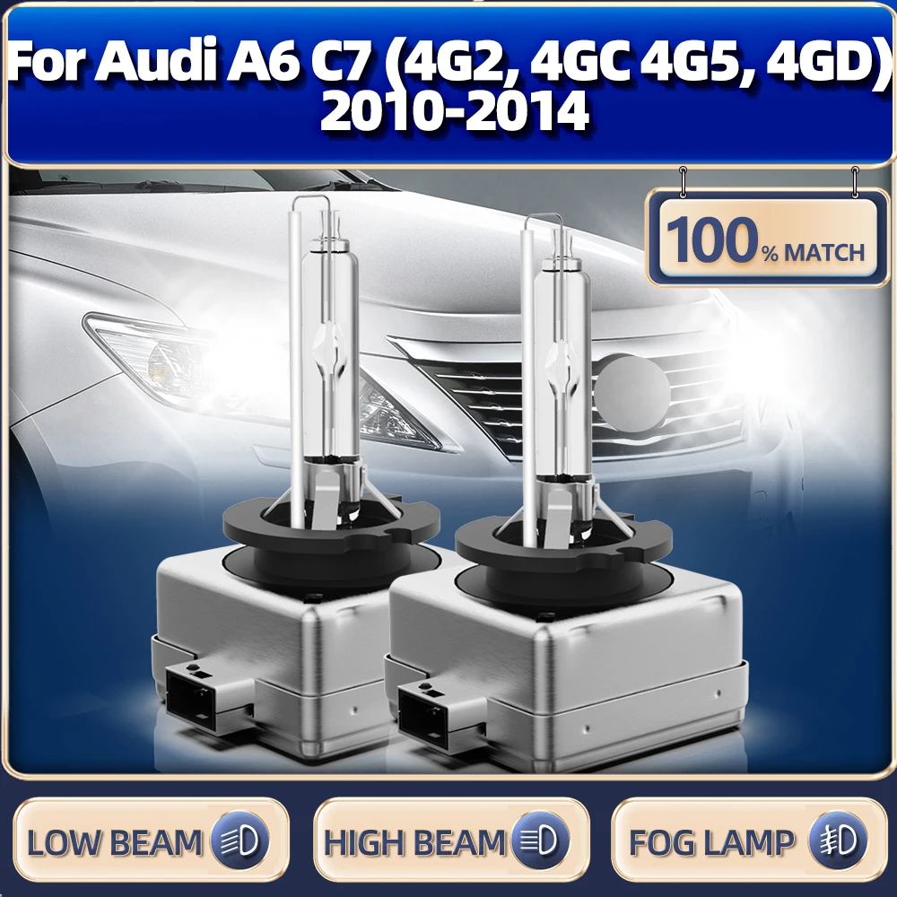 

Car Xenon Light Bulb 12V 35W Xenon Headlight 6000K White Auto Lamp For Audi A6 C7 (4G2, 4GC 4G5, 4GD) 2010 2011 2012 2013 2014