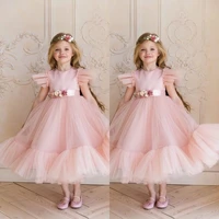 elegant tulle girls pageant dress flower girls dress for weddings ball gown lace bridesmaid party dress