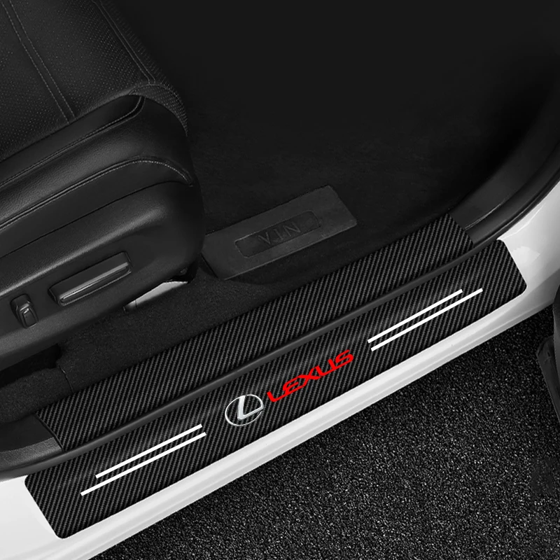 Полосы для порога двери автомобиля защитные кожаные наклейки из углеродного