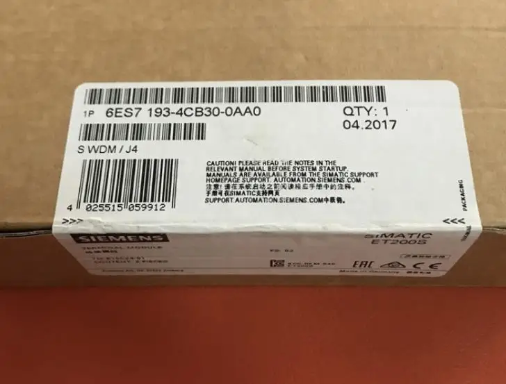 

6ES7 193-4CB30-0AA0 6ES7193-4CB30-0AA0 {Шанхайский склад Spot} Новая оригинальная гарантия 1 год