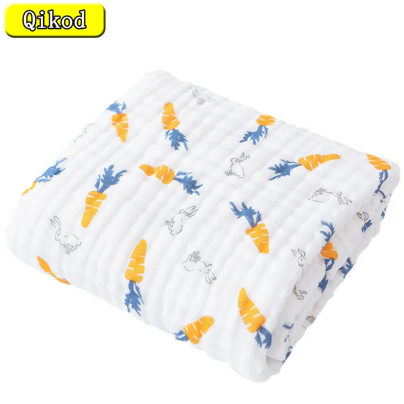 

Thicken 6 Layers Gauze Muslin Swaddle Baby Blankets Cotton Bed Cover Absorbent Large Bath Towel 105*105cm Newborn Summer Quilt