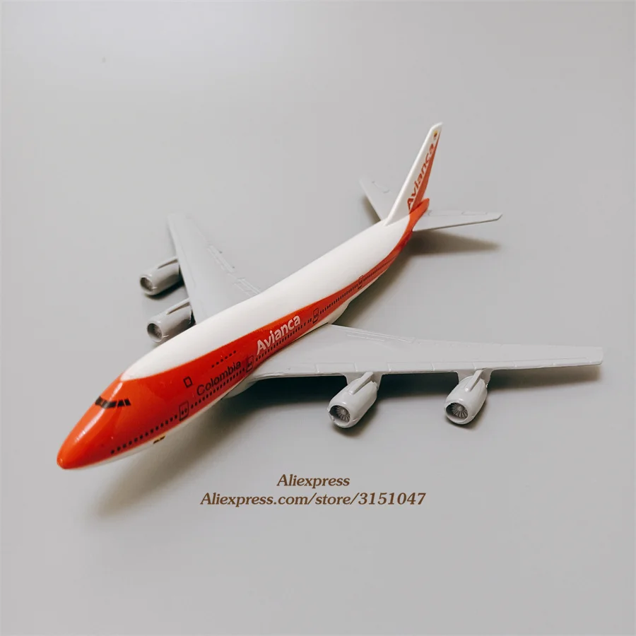 

16cm Alloy Metal Air Avianca Boeing 747 B747-200 Airlines Diecast Airplane Model Avianca Airways Air Plane Model Aircraft Orange