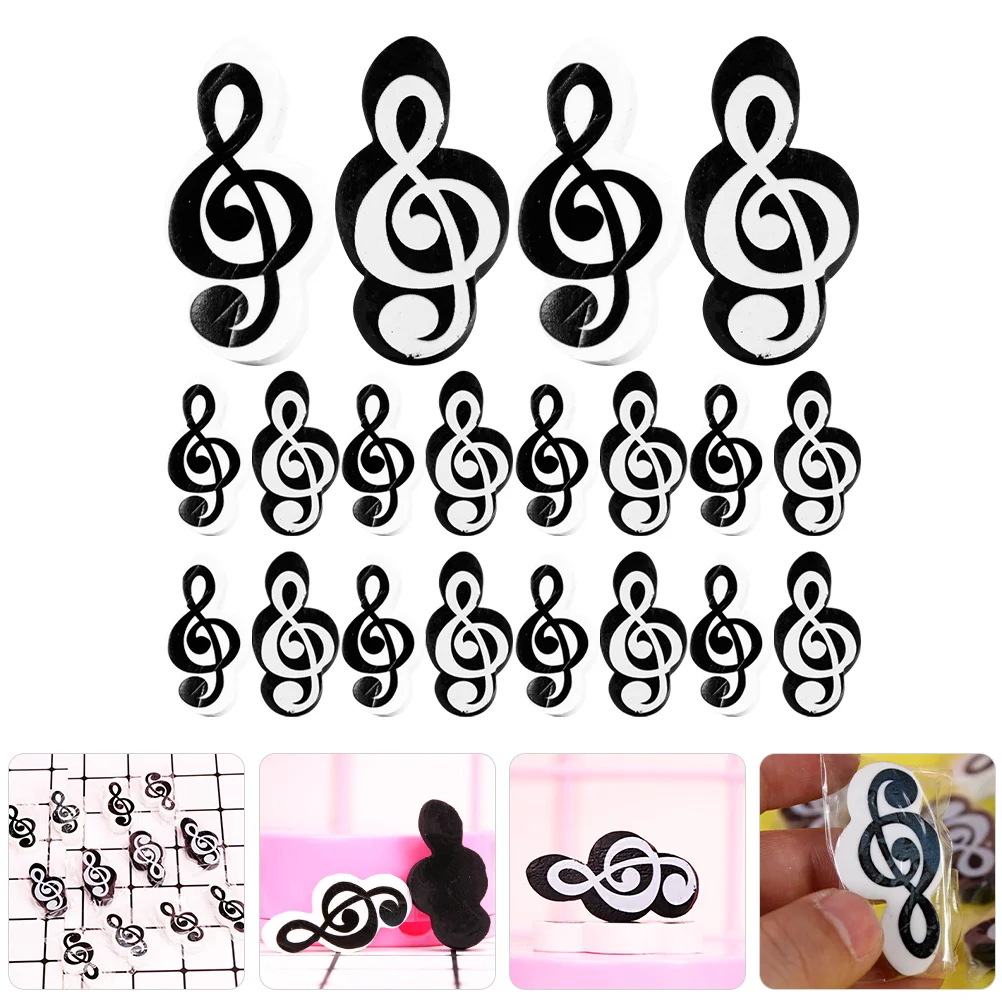 

20 Pcs Erasers Reward Music Symbol Bulk Gifts Small School Tpr Mini Cute Student