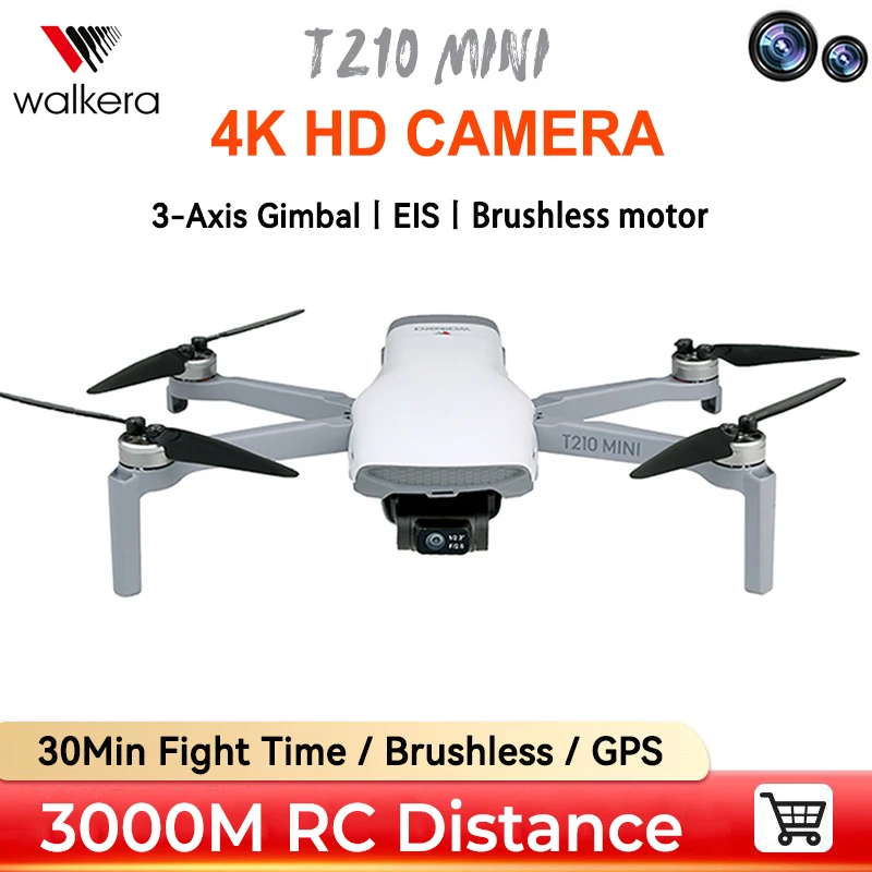 

Мини-Квадрокоптер Walkera T210 с HD-камерой 4K, GPS, FPV, голосовым управлением и 3-осевым шарниром, 249 ГГц