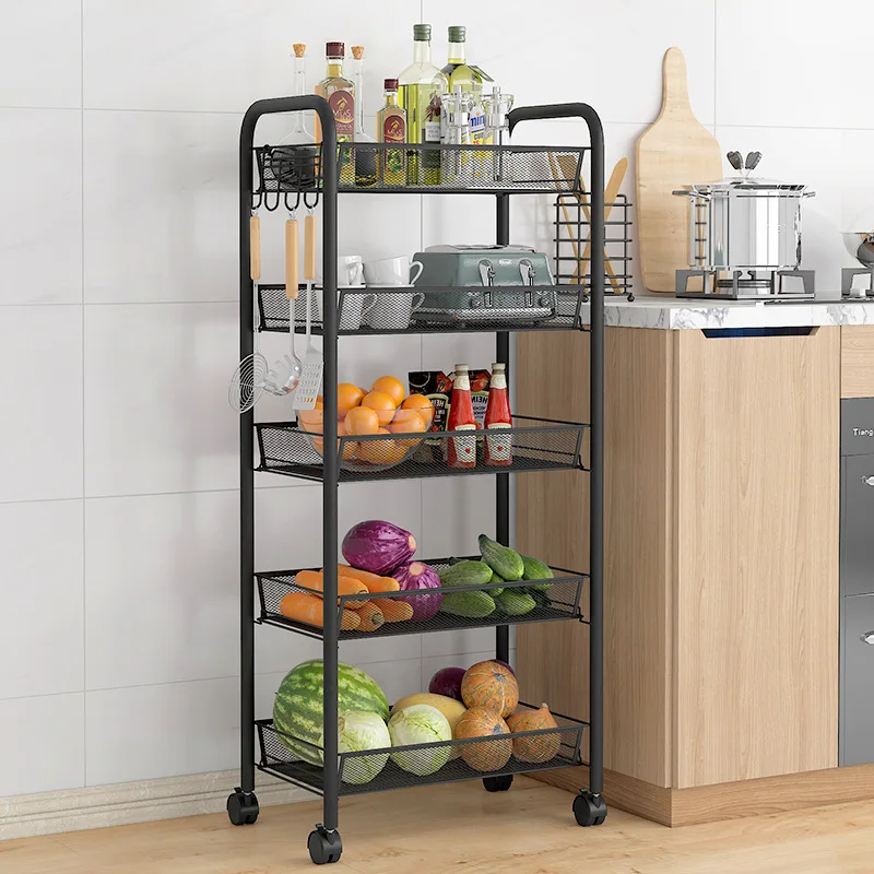 

Kitchen Storage Rack, Multi-layer Movable Trolley, Vegetable Storage Rack