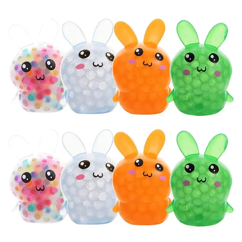 

8pcs Bunny Shaped Squeeze Toys Pressure Relief Bunny Playthings Prank Props (Random Color)