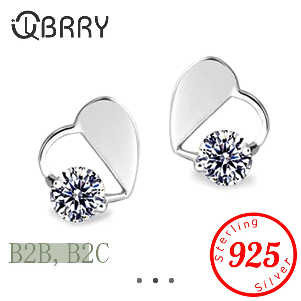 Круглые серьги-гвоздики с серебряными кристаллами свадебные украшения со