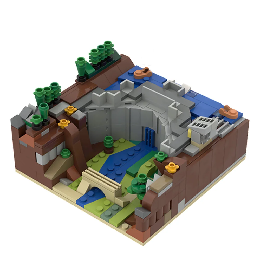 

MOC Water Reservoir Dam Diorama Building Blocks Set Idea Assemble Puzzle Toys Display For Children Gifts