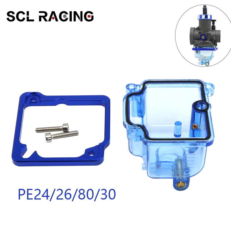 

SCL гонки прозрачная синяя масляная чашка Нижняя крышка карбюратора для Keihi PE 24 26 28 30 мм карбюратор Нижняя поплавковая чаша с камерой