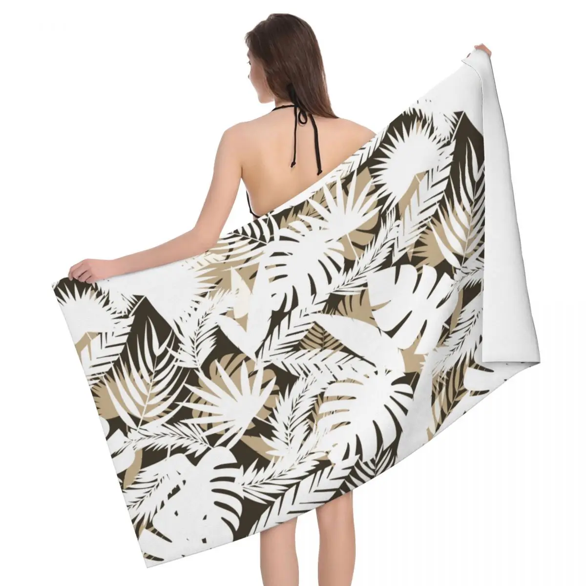 

Tropical Plants Beach Towels Pool Towels Large Sand Free Microfiber Beach Towels, Quick Dry Lightweight Bath Swim Towels