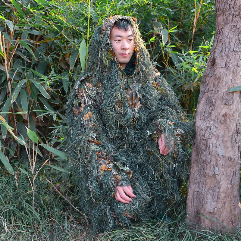 3D Ghillie костюм трава Bionic Камуфляж наблюдение за птицами охотничья одежда лесной CS