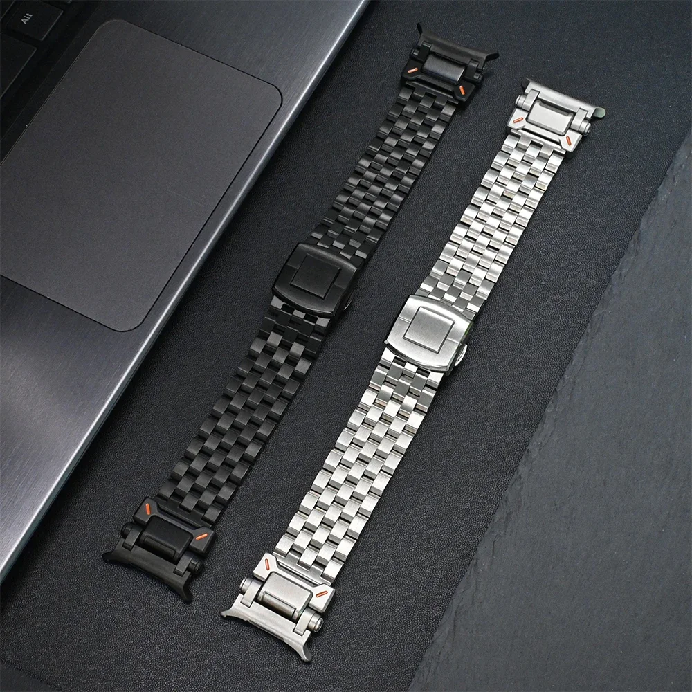 Ремешок из нержавеющей стали для Samsung Galaxy Watch Ultra 47 мм мужской звеньевой браслет