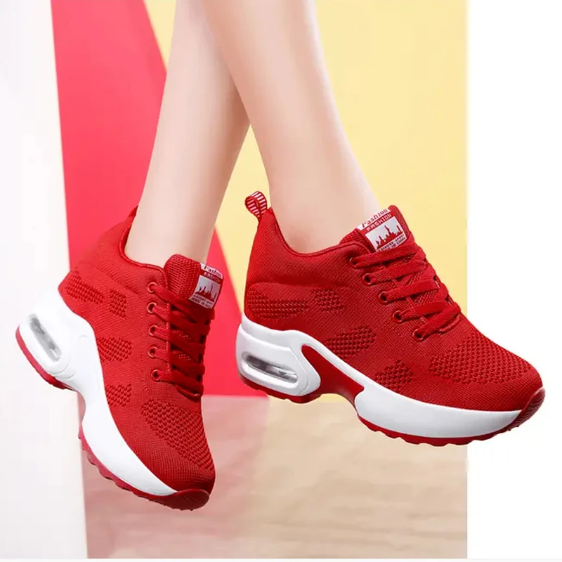 

Women Shoes Platform Ladies Sneakers Breathable Women Casual Shoes Woman Air Cushion Fashion Height Increasing Shoes Plus Size