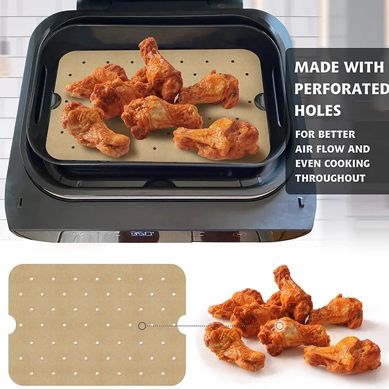 

50/10 pcs Air Fryer Paper Baking Paper Oil-absorbing Paper for Ninja Foodi Smart FG551 Air Fryer Accessories Food Barbecue Mat
