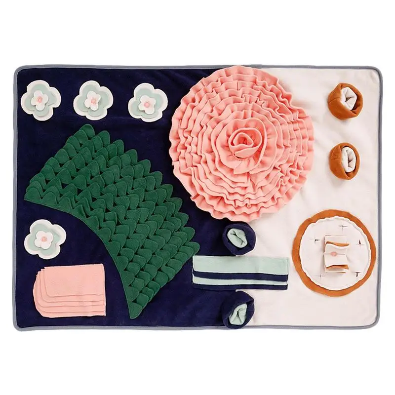 

Sniff Mat For Dogs Interactive Feed Dog Puzzle Enrichment Toys Colorful Portable Foraging Mat For Smell Training Slow Eating
