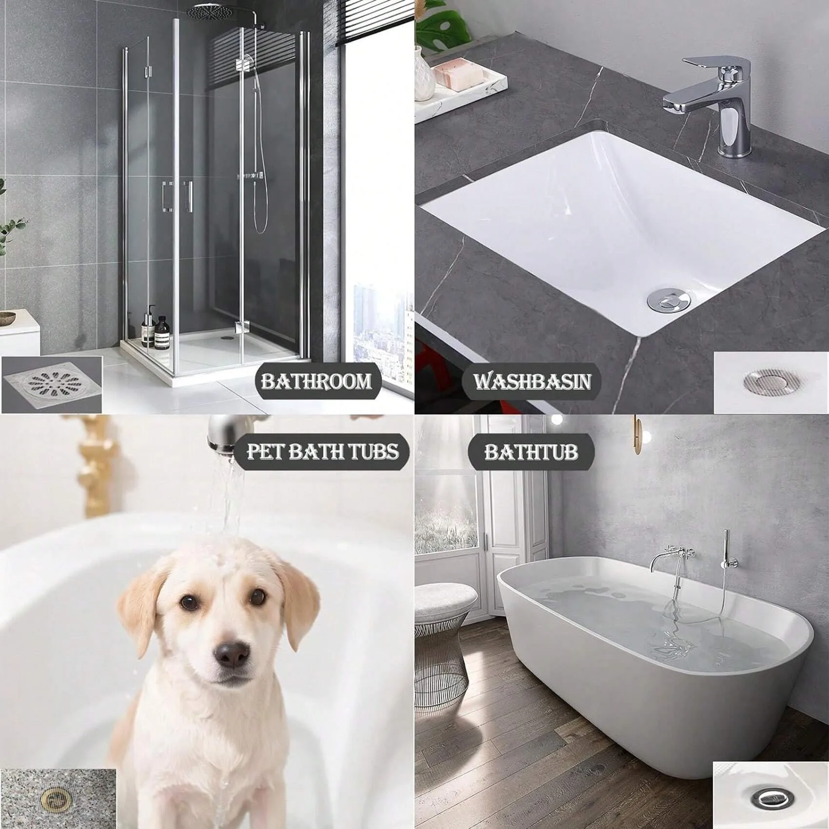 Attrape-Poils для Douche en Maille Couvertures de Vidange Filtre d'Évier Sol Autocollants Accessoire