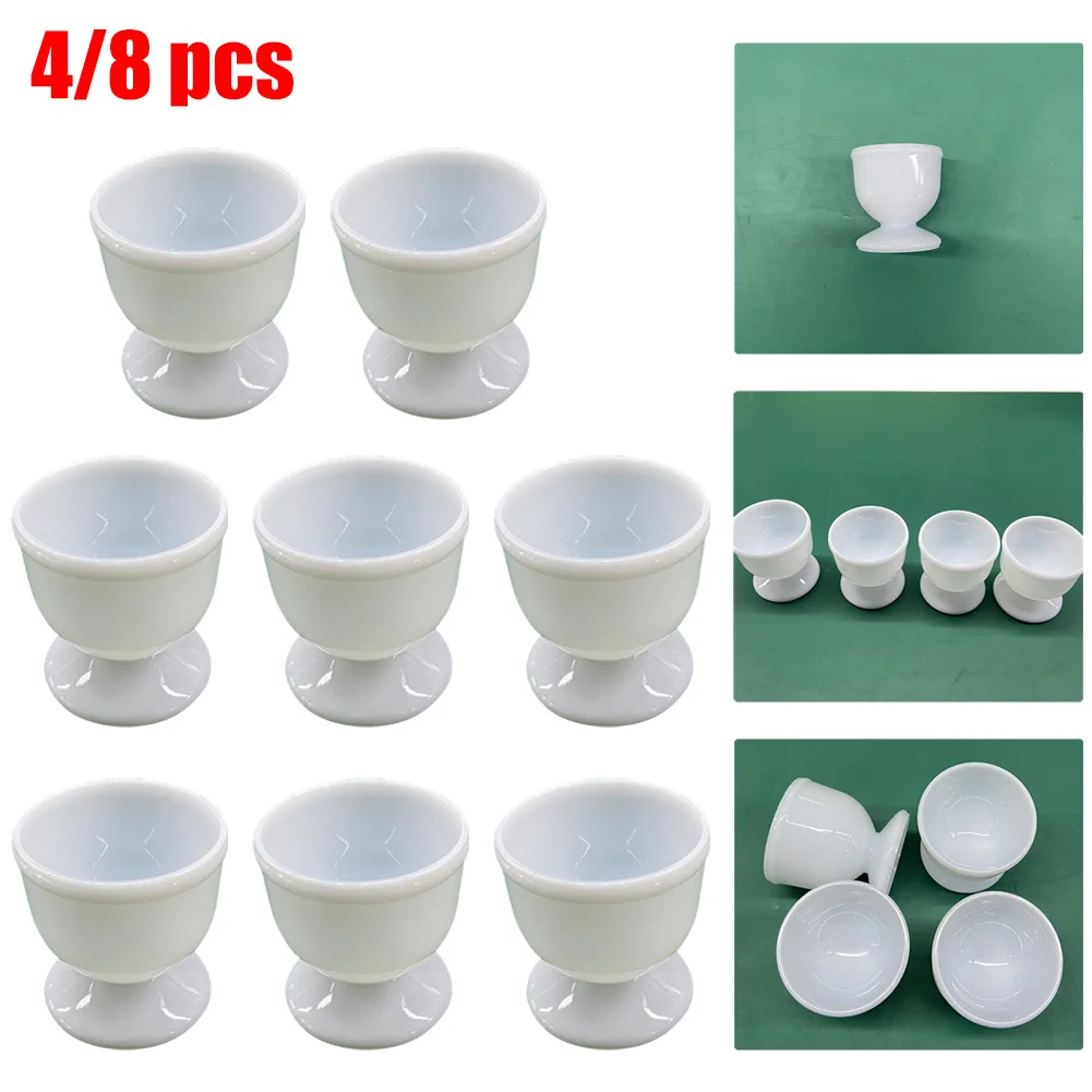 

4/8pc White Egg Cup Holder Hard Soft Boiled Eggs Holders Cups Kitchen Breakfast Banquet Eggs Supplies Kitchen Gadget Accessories