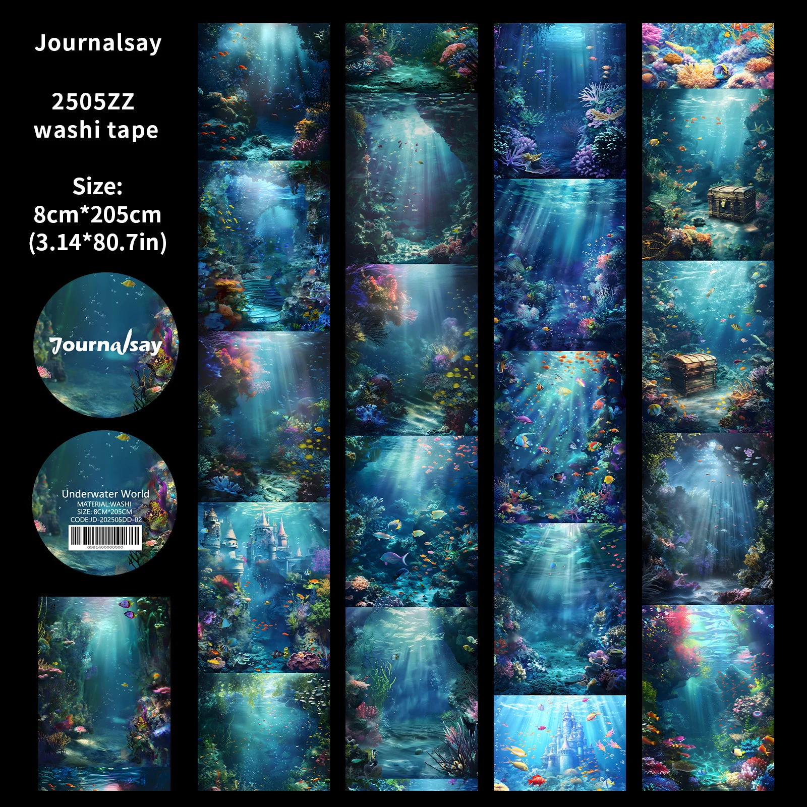 Винтажная лента «Пейзаж подводного мира»  JD-2505DD-02 наташа б тищенко амигуруми русалочка и обитатели подводного мира вяжем морских персонажей