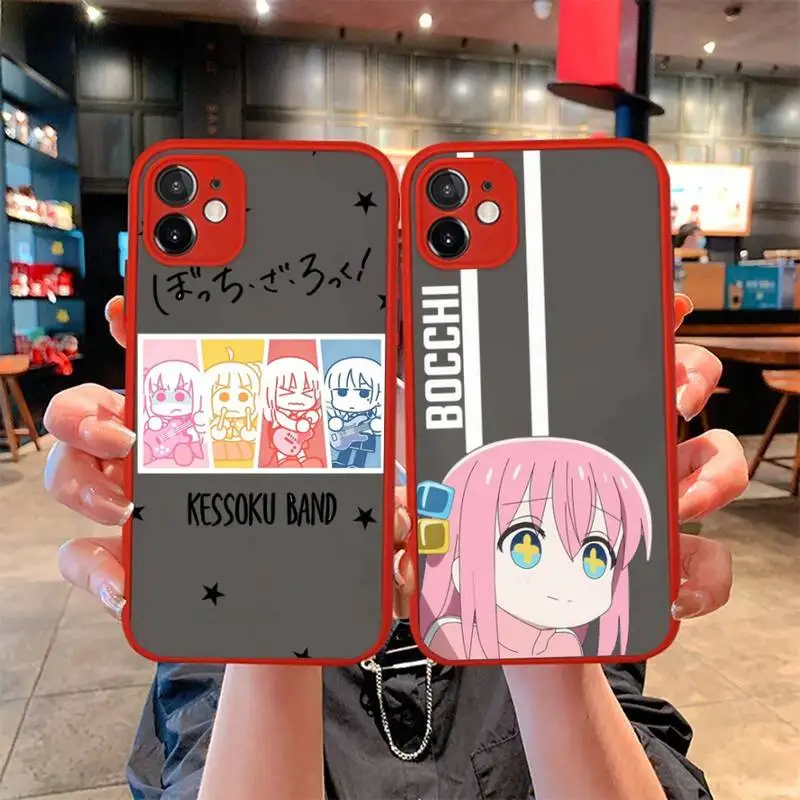 

Bocchi the Rock Anime Phone Case for iPhone X XR XS 7 8 Plus 11 12 13 pro MAX 13mini Translucent Matte Case