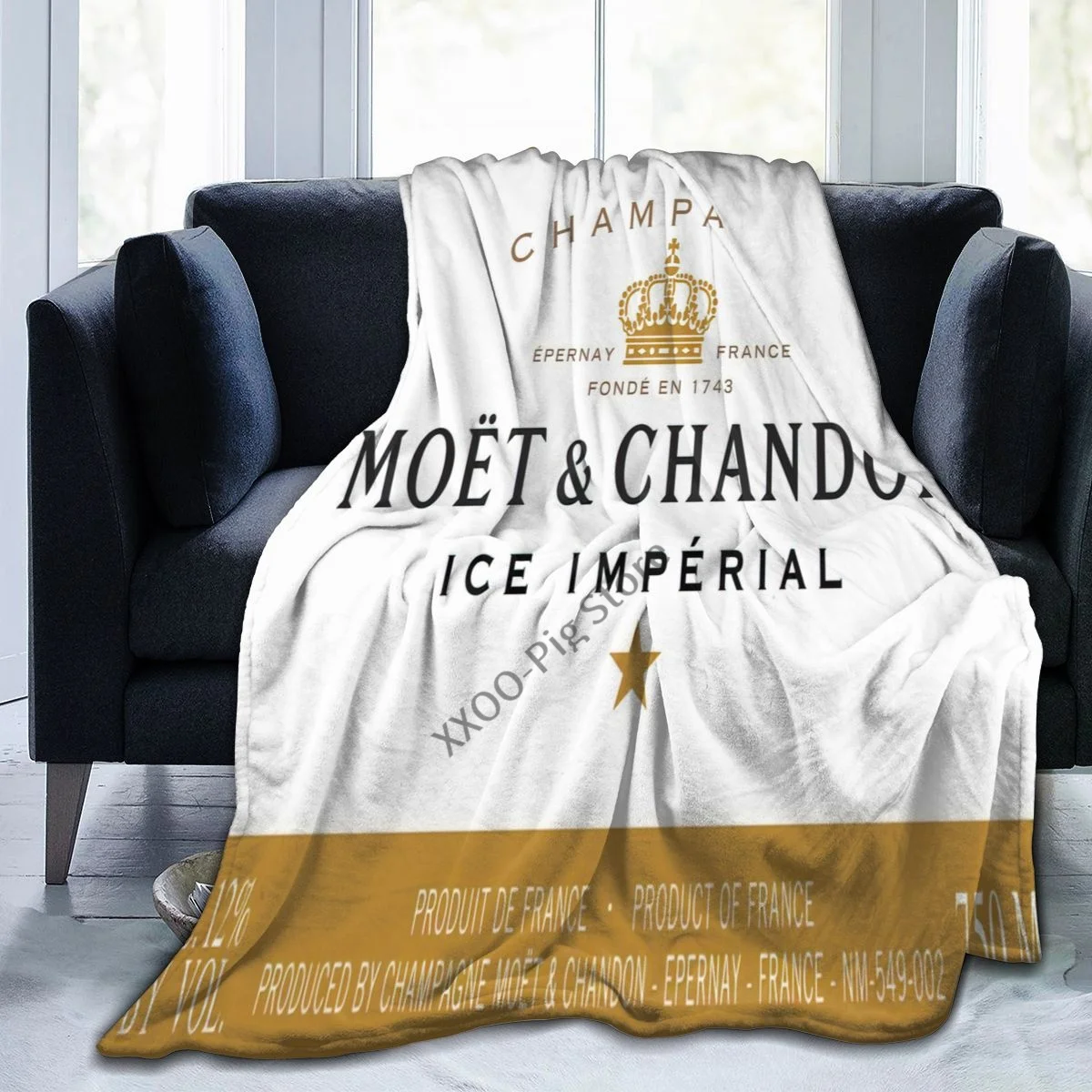 

Moet Chandon Champagne Moet Flannel Blanket Super Soft Throw Blanket Lightweight All Seasons Warm for Couch Sofa Bedroom Quilt -