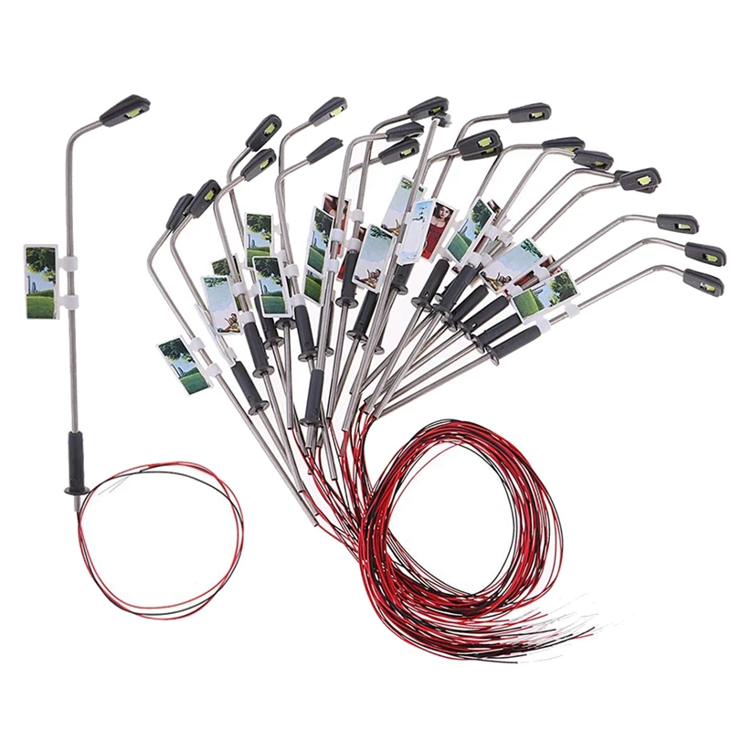 

Миниатюрная модель железнодорожного поезда 20 шт., уличный фонарь, светодиоды в масштабе теплого белого света, садовый ландшафтный светильн...