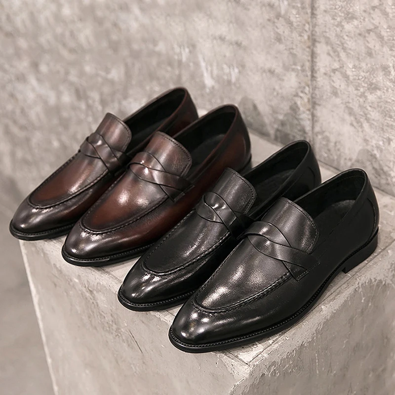 

New Male Formal Footwear Men Loafers Patent Leather Black Slip On High Quality Loafers Wedding Party Shoes Men casual Shoes