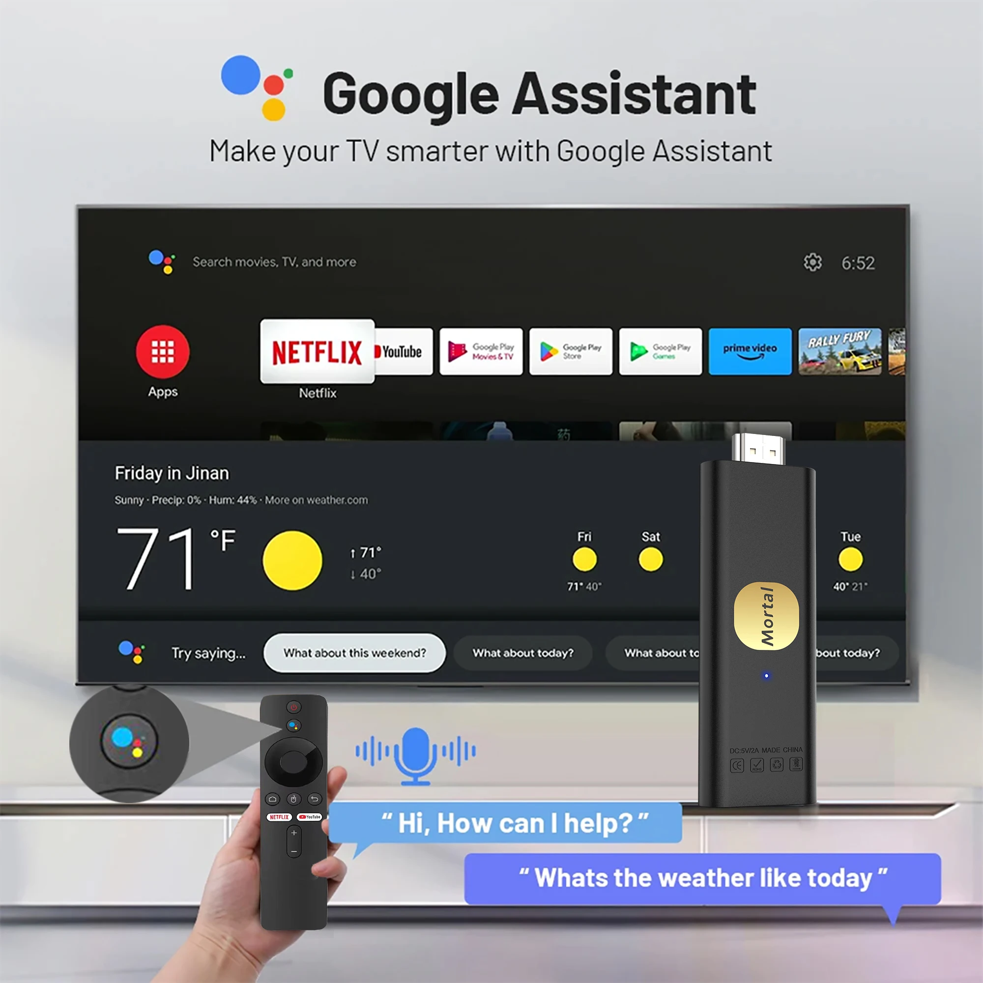 G96max Mortal T5 4K HDR10 TV Stick с четырьмя ядрами Android 13.0 Allwinner H313