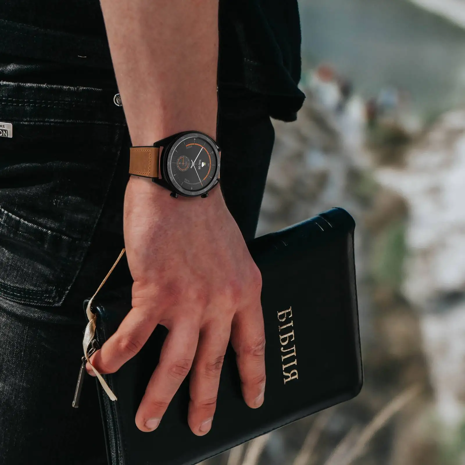 Anbeer Genuine Leather Silicone Watchstrap 20mm 22mm Watchband Bracelet Replacement Watch Straps For Men Stainless Steel Buckle