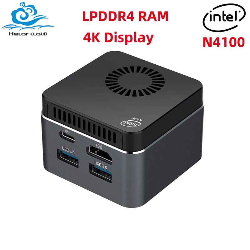 

Mini PC Intel Celeron N4100 4GB LPDDR4 128GB/256GB M.2 SSD Dual-band WiFi Bluetooth5.0 4K UHD Support Windows 11