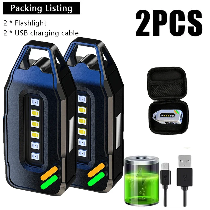 Мини-крутой светодиодный фонарик Heinast COB перезаряжаемый через USB портативный