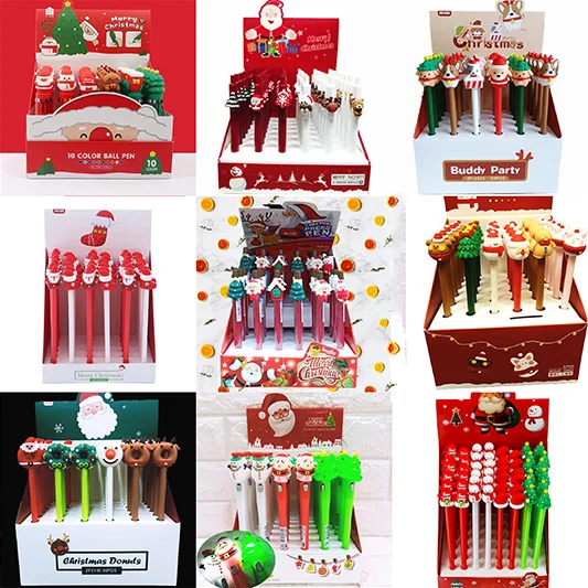 

12 Style Christmas Creative Neutral Pens 24-48 Cute Cartoons 0.3 0.5mm Office Writing Tools General Children's Stationery Gifts