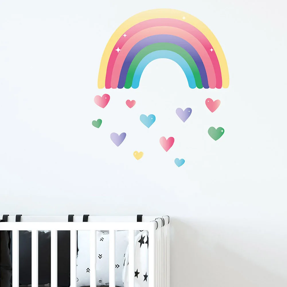 

Cartoon Pastel Rainbow Wall Decal Girl Nursery Removable Vinyl Wall Sticker Kids Bedroom Interior Home Decoration Gifts