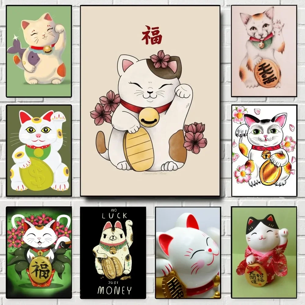 Постер на стену в виде кошки удачу для гостиной бара