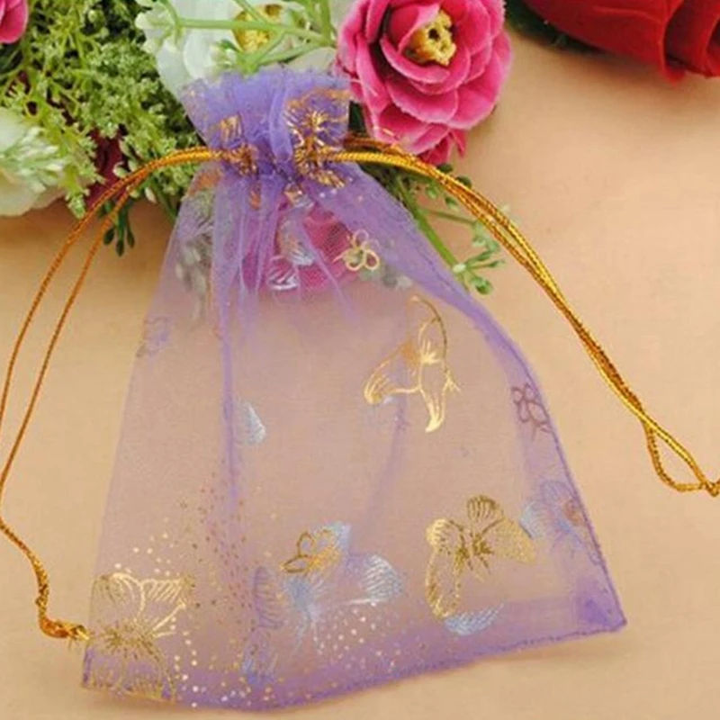 

25Pcs Organza Gift Bags Jewellery Drawstring Pouches Wedding Party Candy 10X12cm Dropshipping