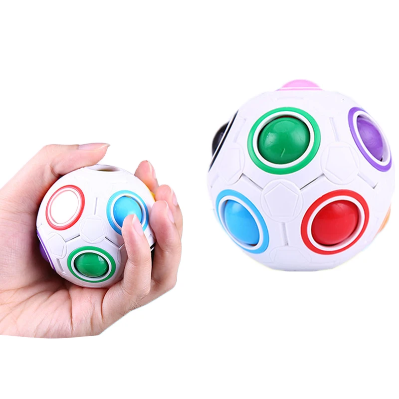 

Newest Hot ABS Fidget Toy Rainbow Ball Autism Vent Children Adult Decompression Bubble Antistress Toy Anti Reliver Toys For Boys