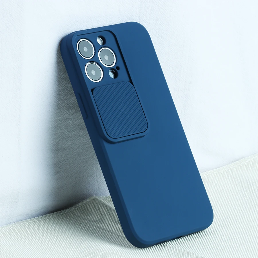 

For iPhone 13 Liquid Silicone Camera Lens Push Protection Case For iPhone 11 12 Pro Max Mini Xs Max XR 7 8 Plus Back Cover Case