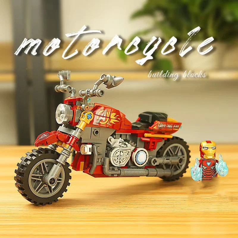 Детский конструктор мстители мотоциклетные мини-фигурки героев Marvel игрушки для