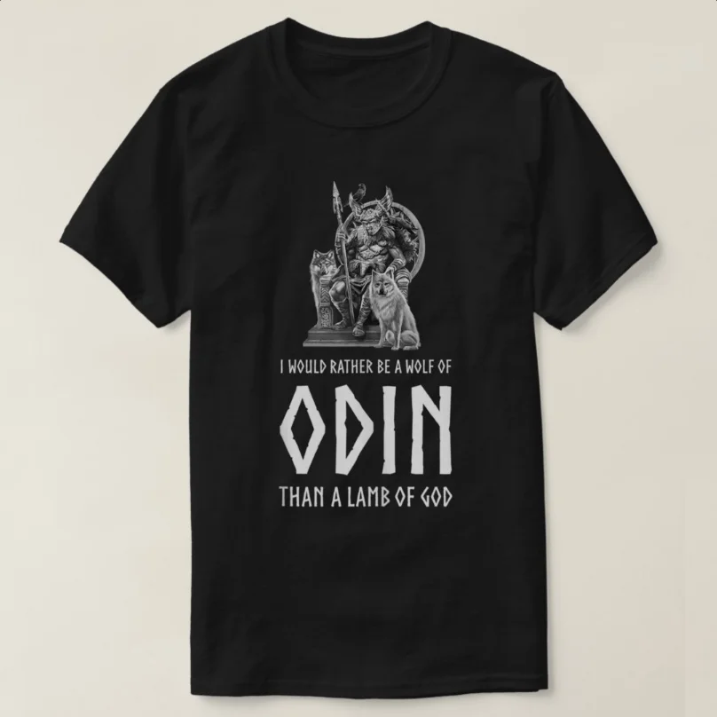 

Odin Vi king God Asatru Nordic Paganism Norse Mythology T-Shirt 100% Cotton O-Neck Short Sleeve Casual Mens T-shirt Size S-3XL