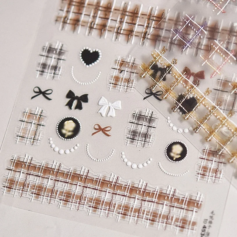 Шикарные шерстяные клетчатые Рельефные ленты в клетку с рисунком сердца розы