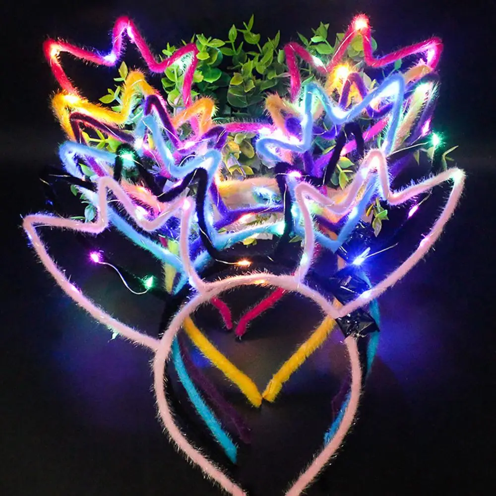 

Women Lovely LED Light Elk Rabbit Mouse Ears Hair Hoop Headband Party Supplies