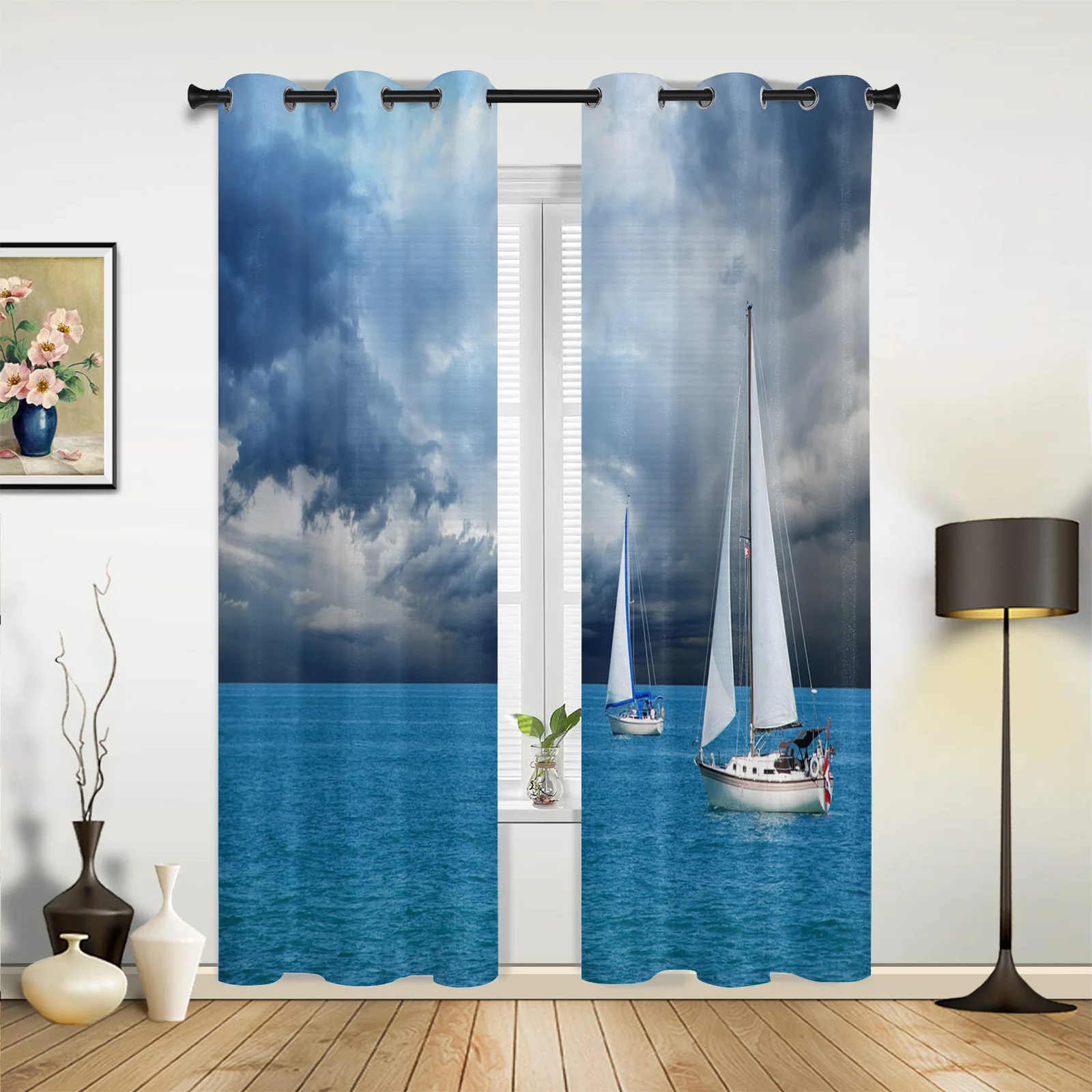

Ocean Nautical Sailing Curtains for Bedroom Living Room Drapes Kitchen Children's Room Window Curtain Modern Home Decor
