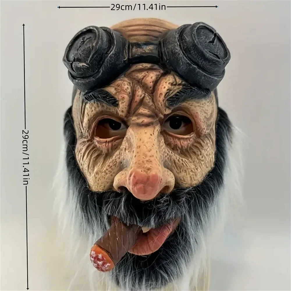 Парик для новинки на Хэллоуин маска пожилых набор курения лысая борода ужасная