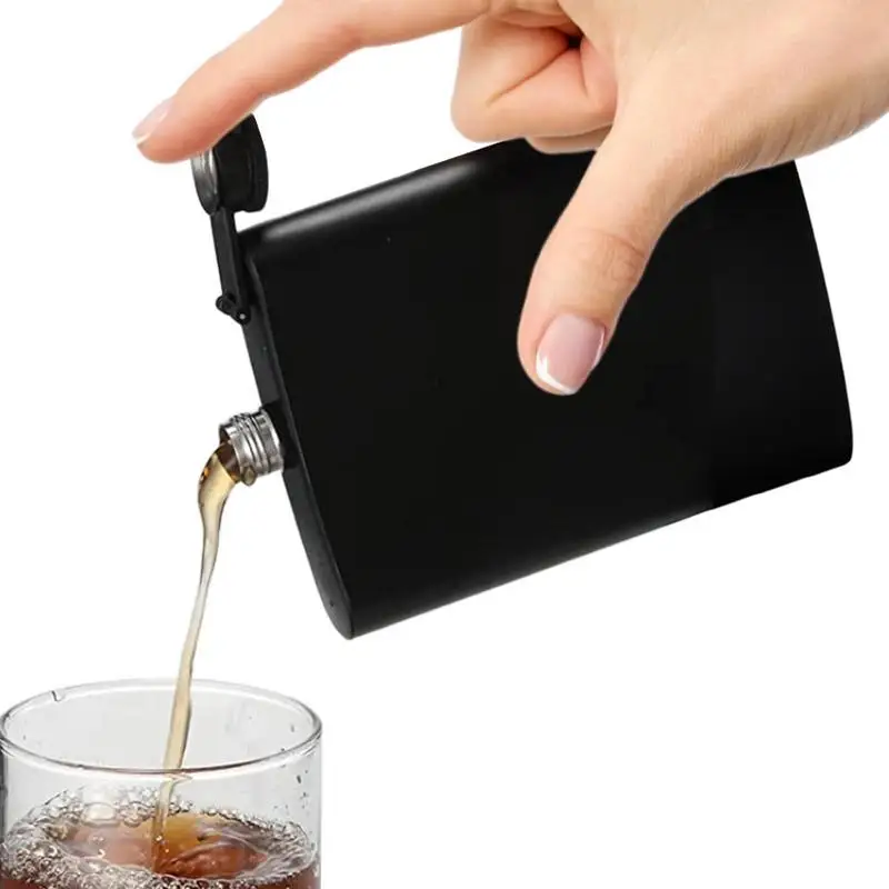 

Hip Flask For Liquor 6 7 8 Oz Small Stainless Steel Black Flasks For Men Women Lightweight Wine Container With Never Lose Metal